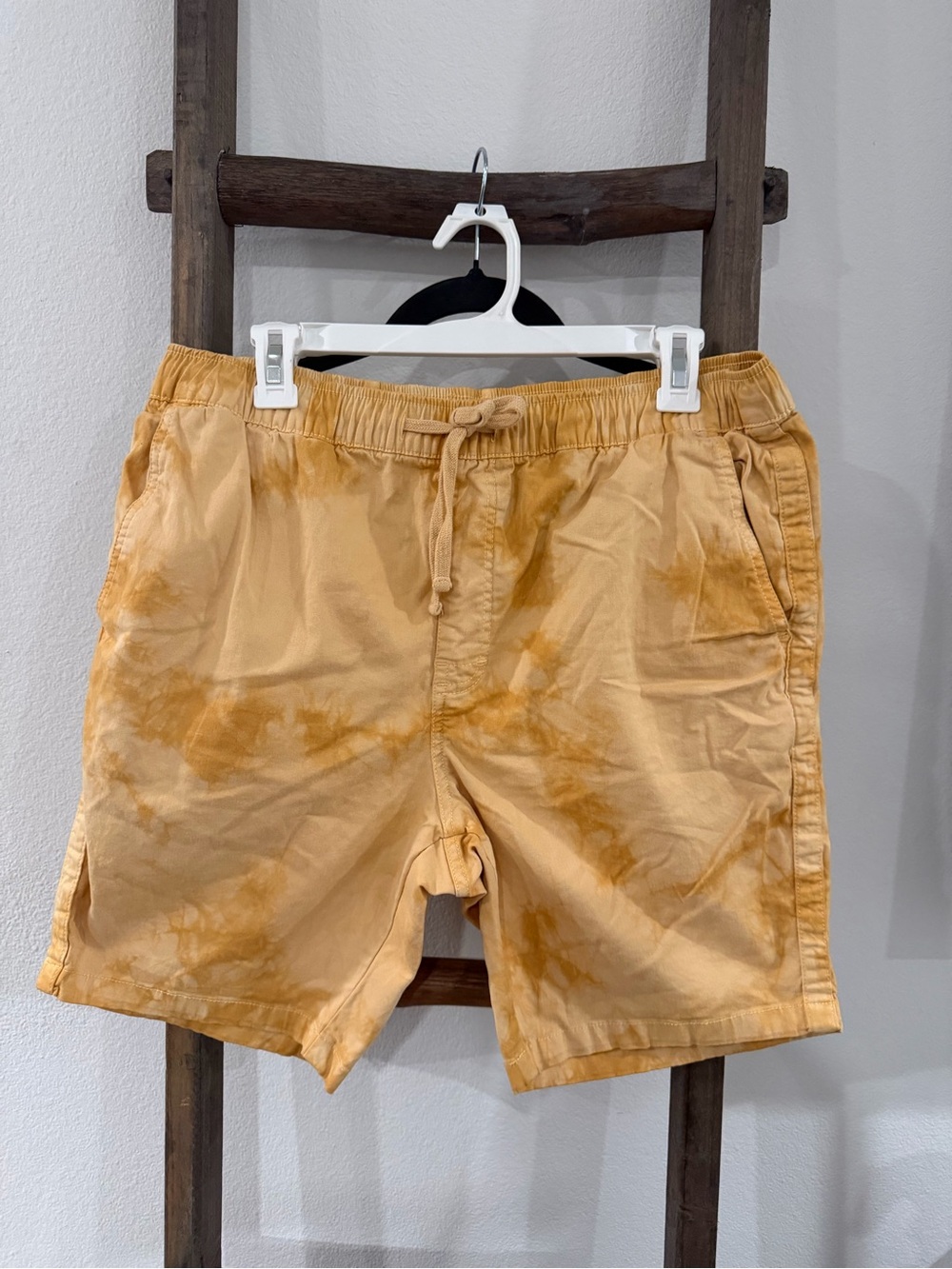 Katin Men's Tie-Dye Drawstring Shorts in Mustard